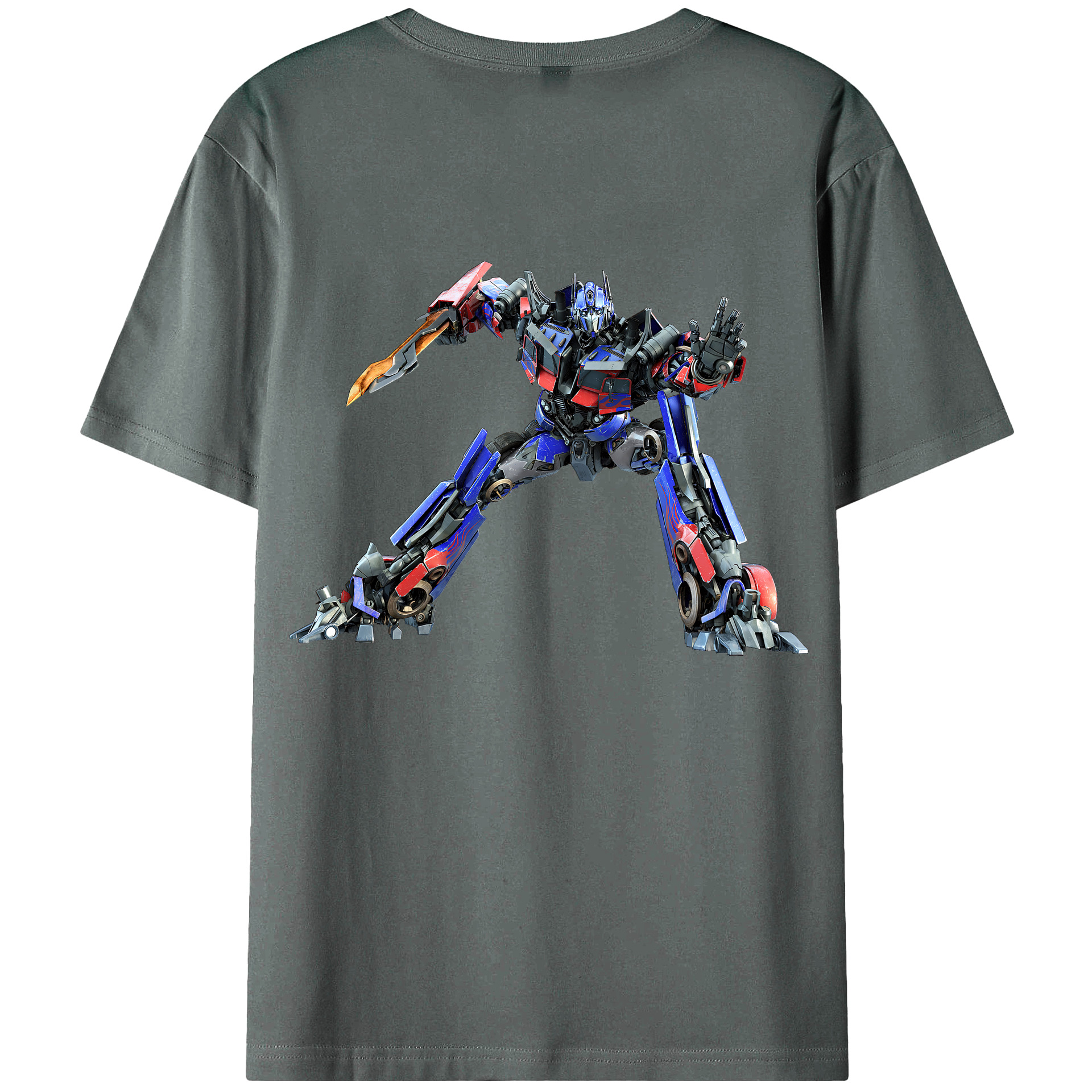 （画像用） Transformers トランスフォーマー 綿100％ メンズ半袖Tシャツ（バックプリント） 通気性